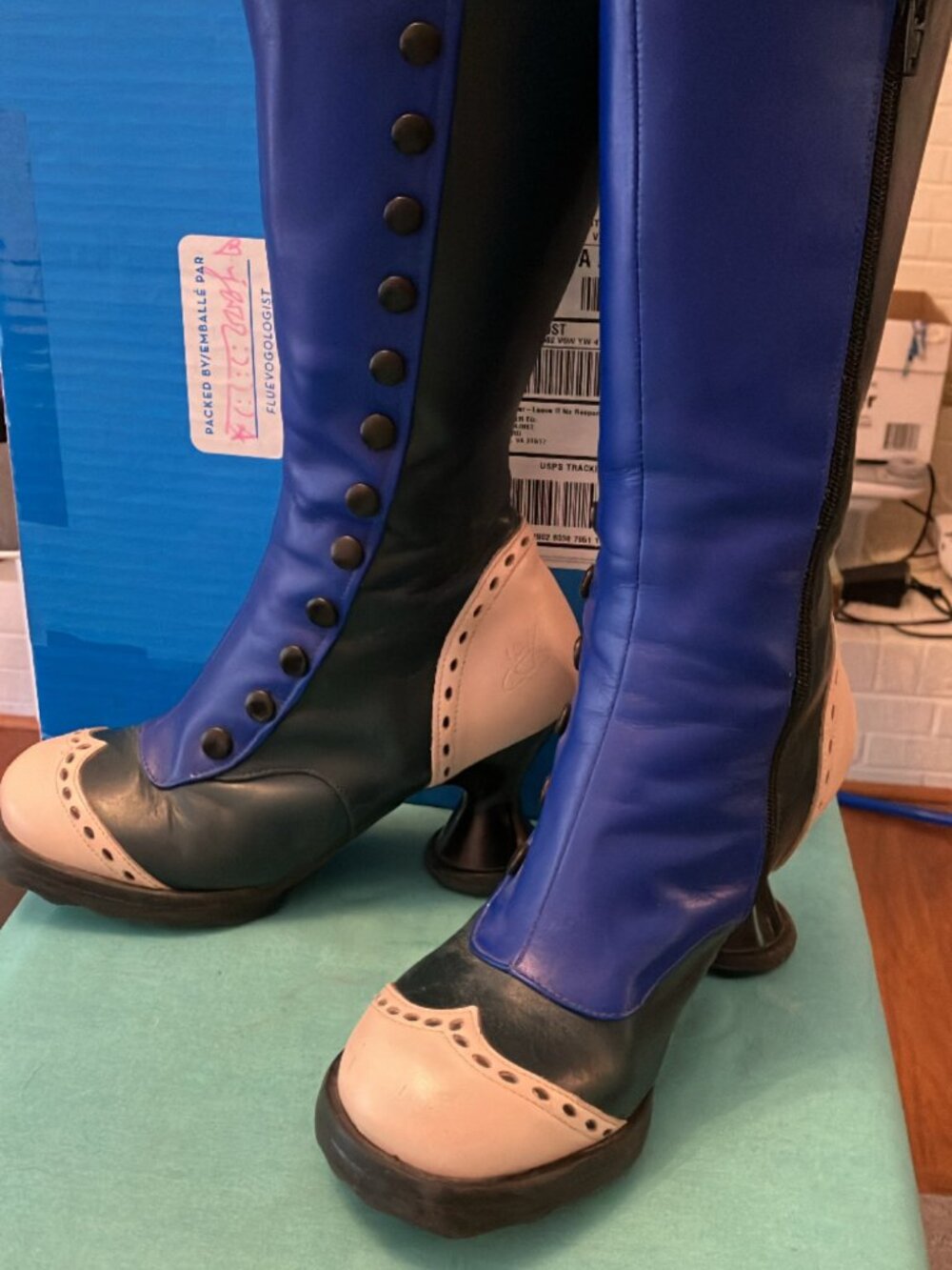 7 John Fluveog Mini Babycake Mid-Height Boot with Buttons